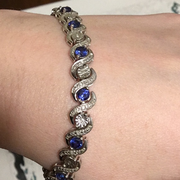 Zales Jewelry - Zales sapphire and diamond tennis bracelet